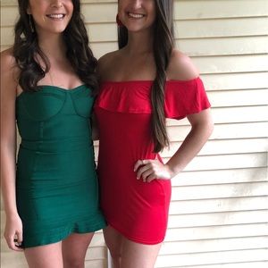 Tight red dress